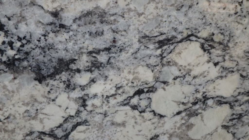 White Ice, a granite slab, at KLZ Stone Supply in Dallas