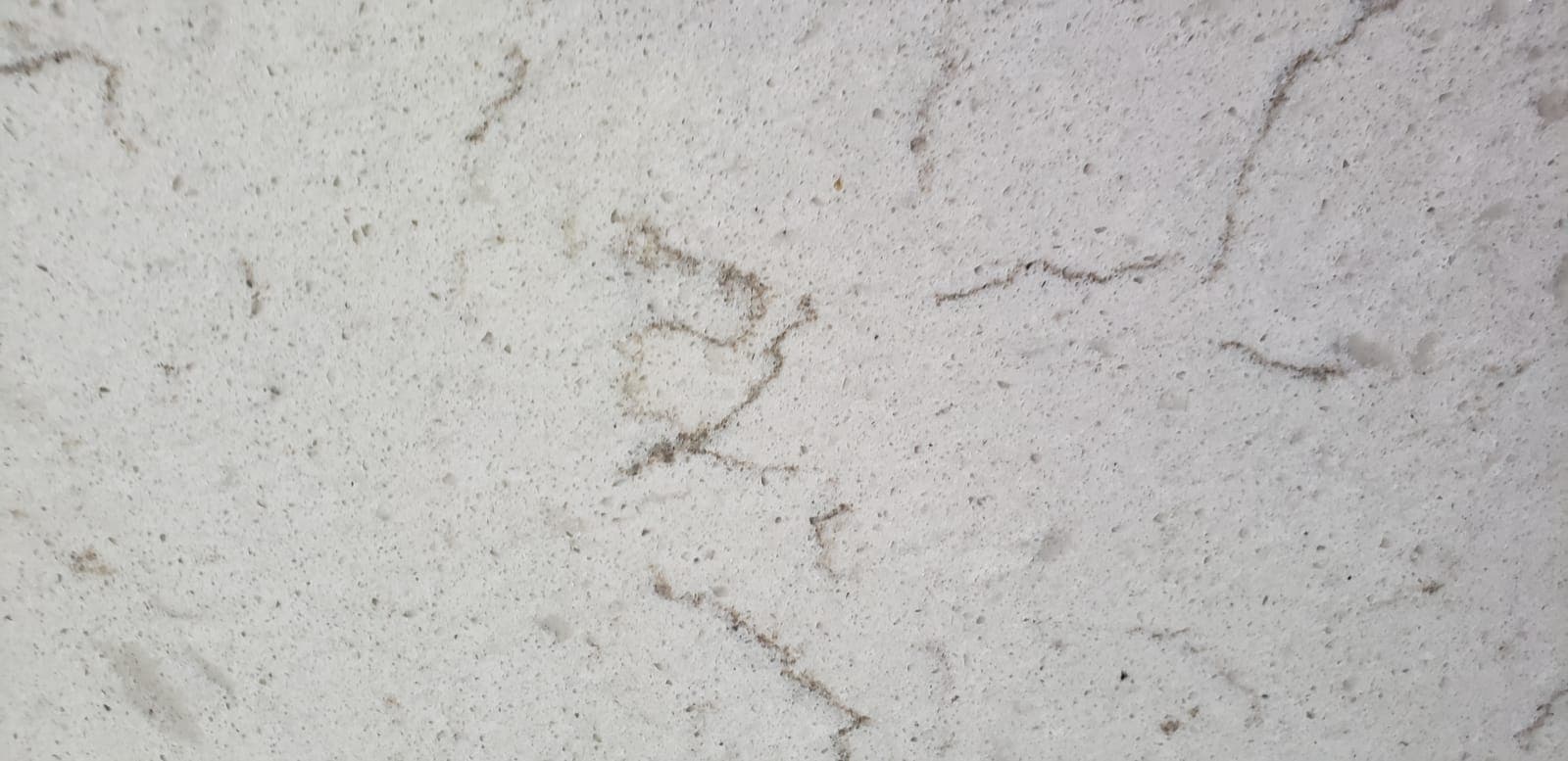 Truffle, a quartz slab, at KLZ Stone Supply in Dallas