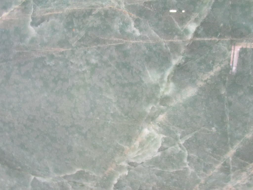 Emerald Green, a quartzite slab, at KLZ Stone Supply in Dallas