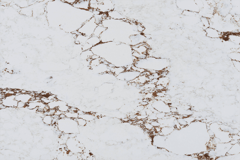 Calacatta Capria, a quartz slab, at KLZ Stone Supply in Dallas