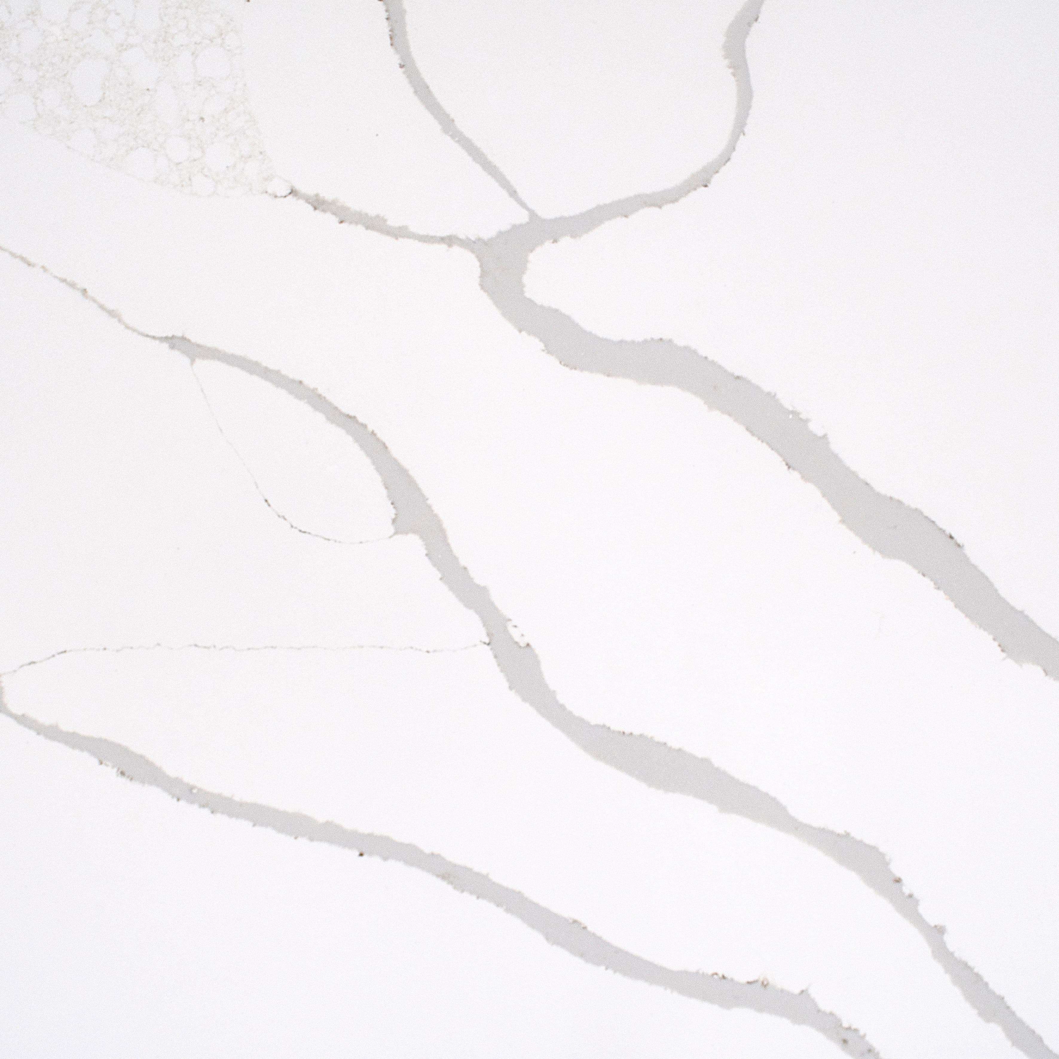 Calacatta Lazaro SP, a quartz slab, at KLZ Stone Supply in Dallas