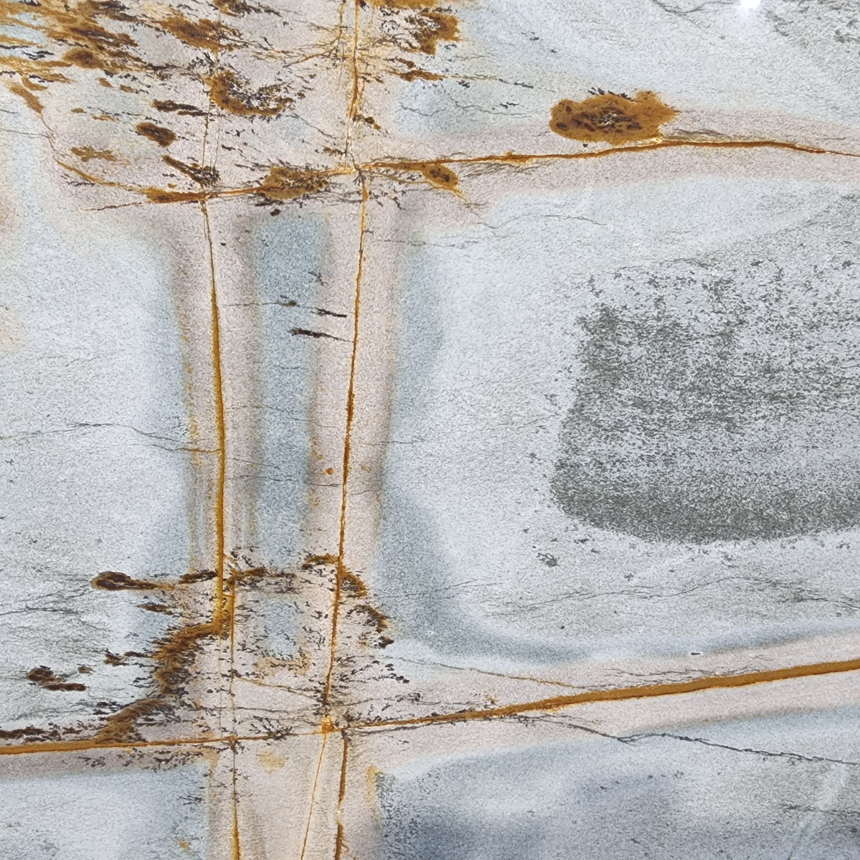 Blue Roma, a quartzite slab, at KLZ Stone Supply in Dallas