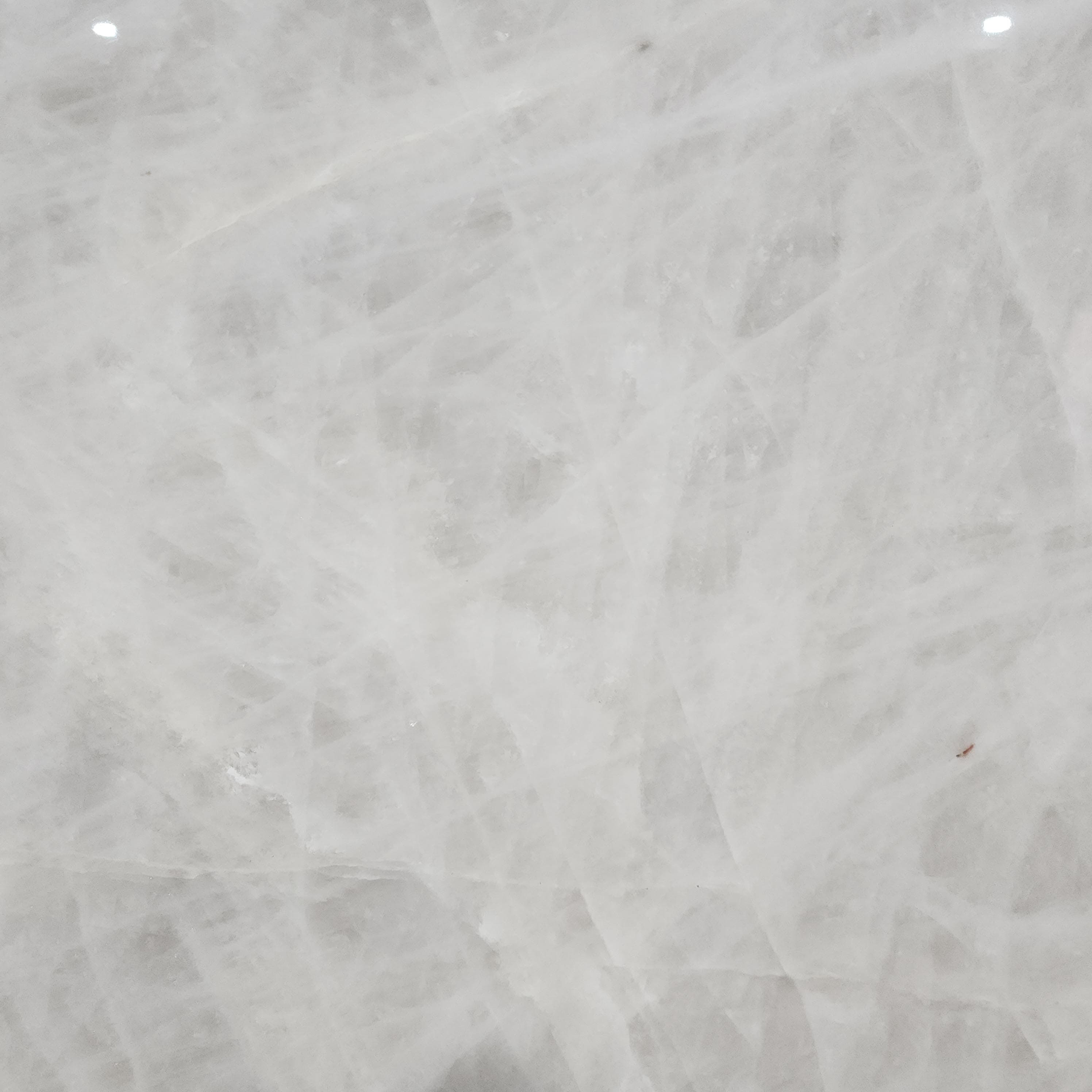 Cristallo, a quartzite slab, at KLZ Stone Supply in Dallas