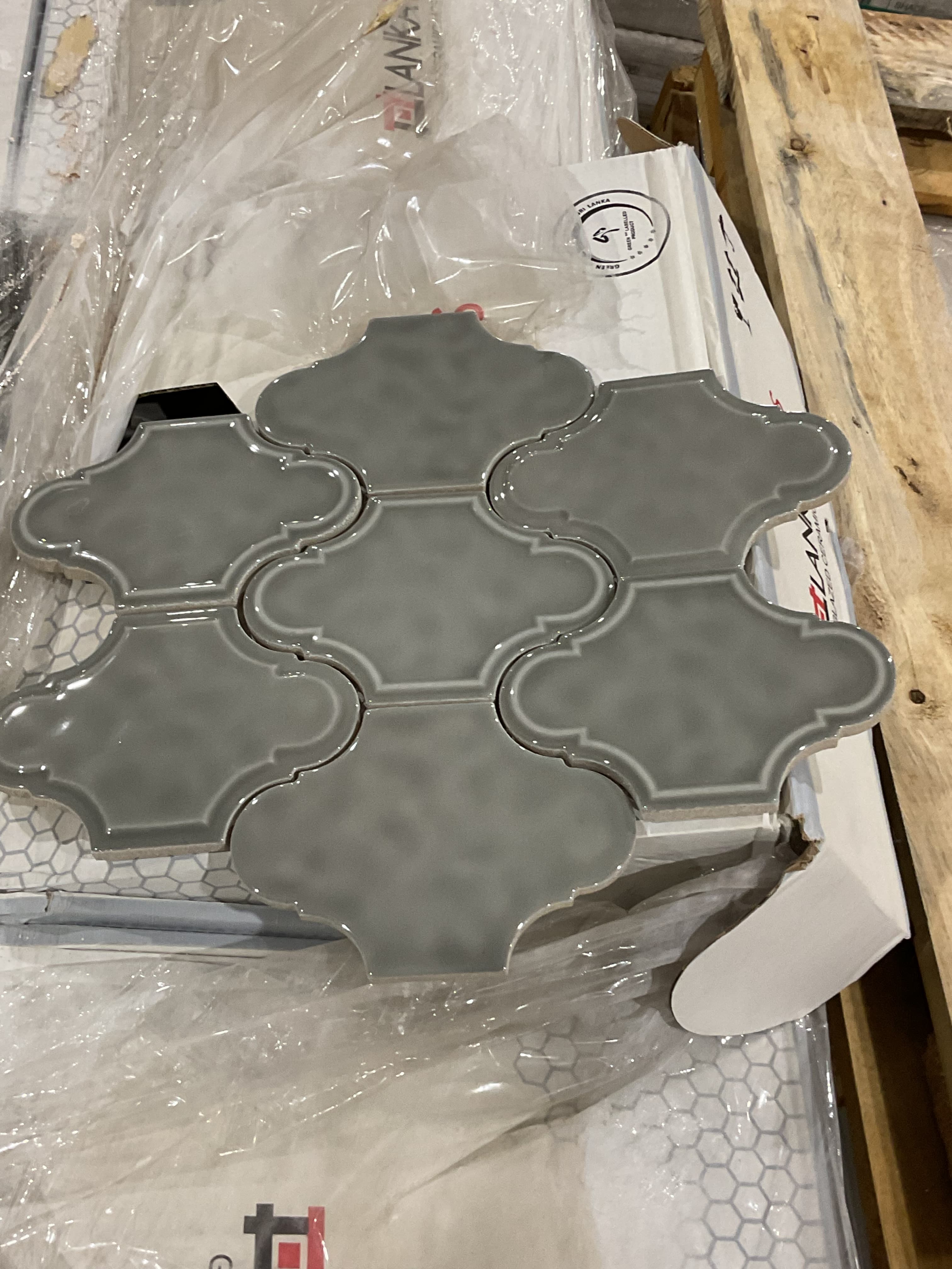 Arabesque Light Grey, deco, tile