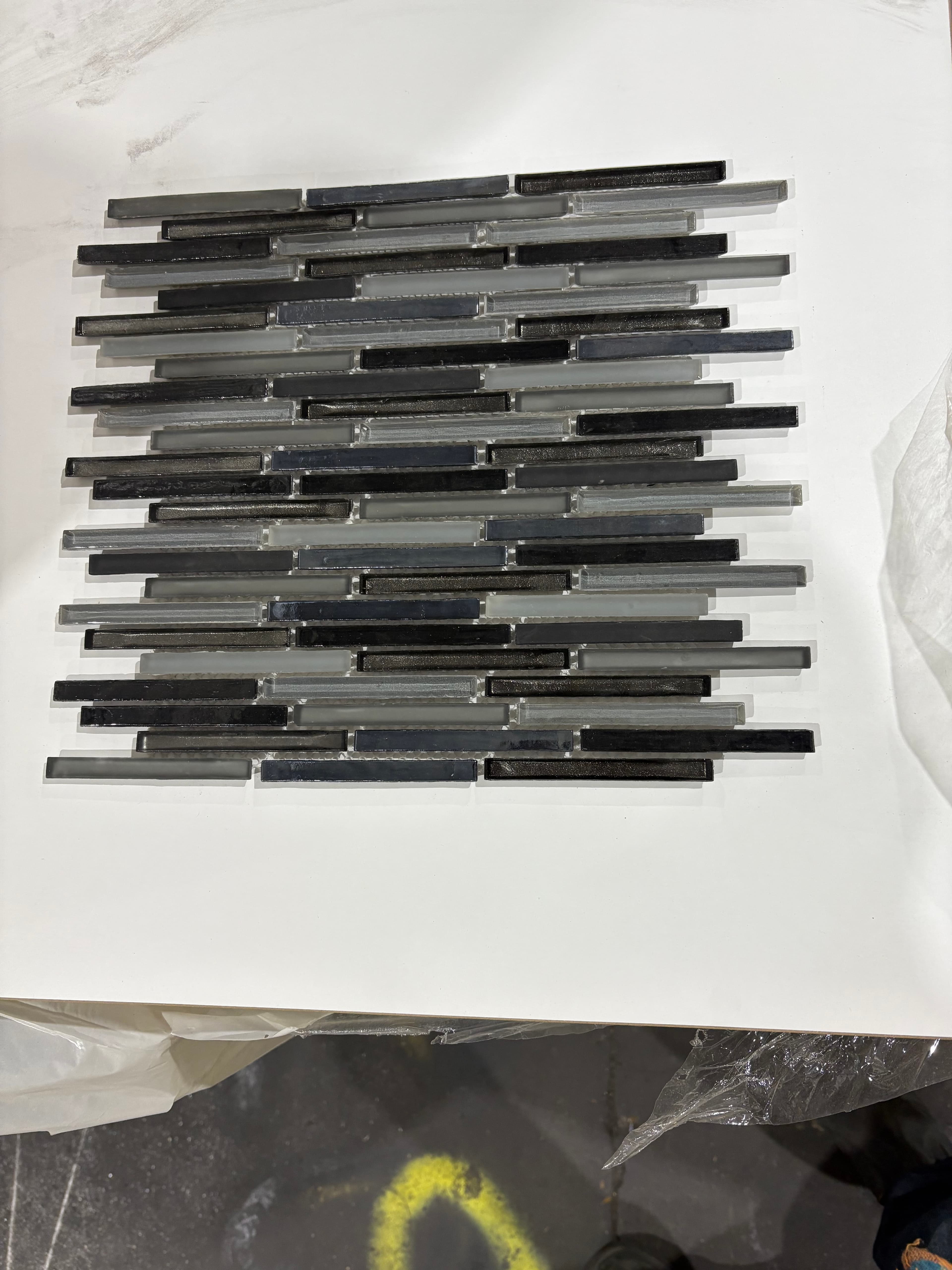 Molten Linear Glass Obsidian, deco, tile