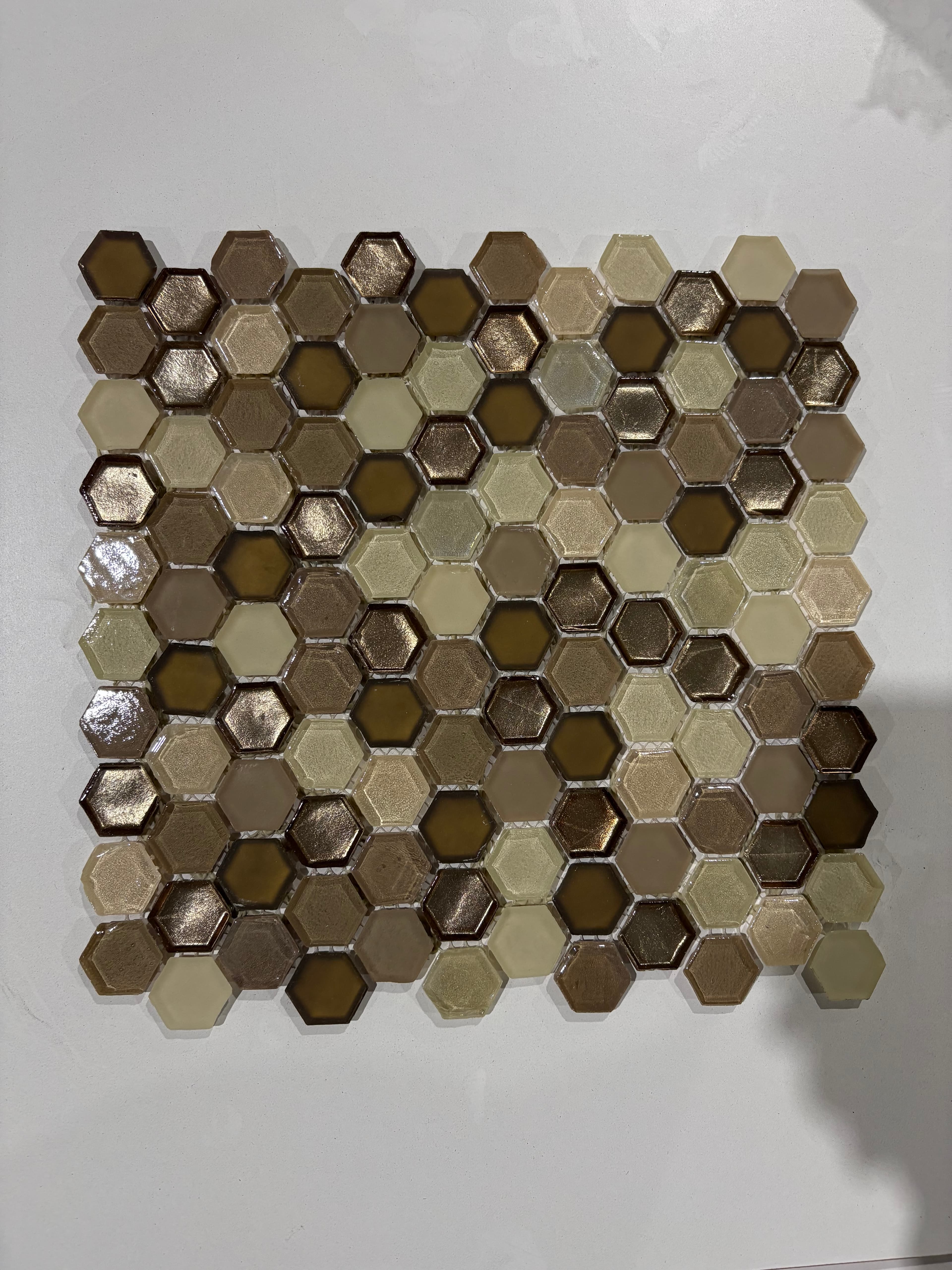Molten Hexagon Glass Penny, deco, tile