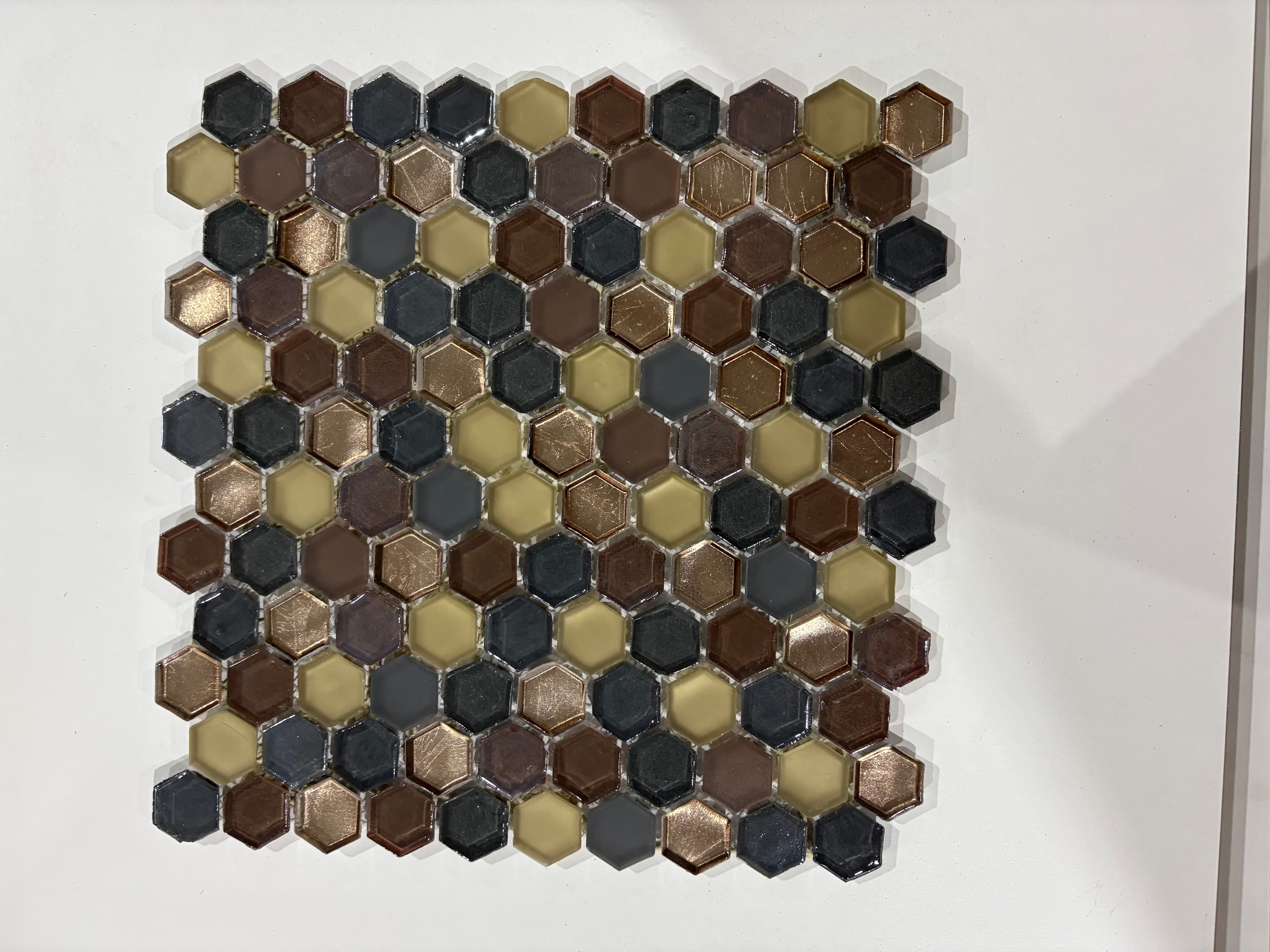 Molten Hexagon Glass Bronze, deco, tile