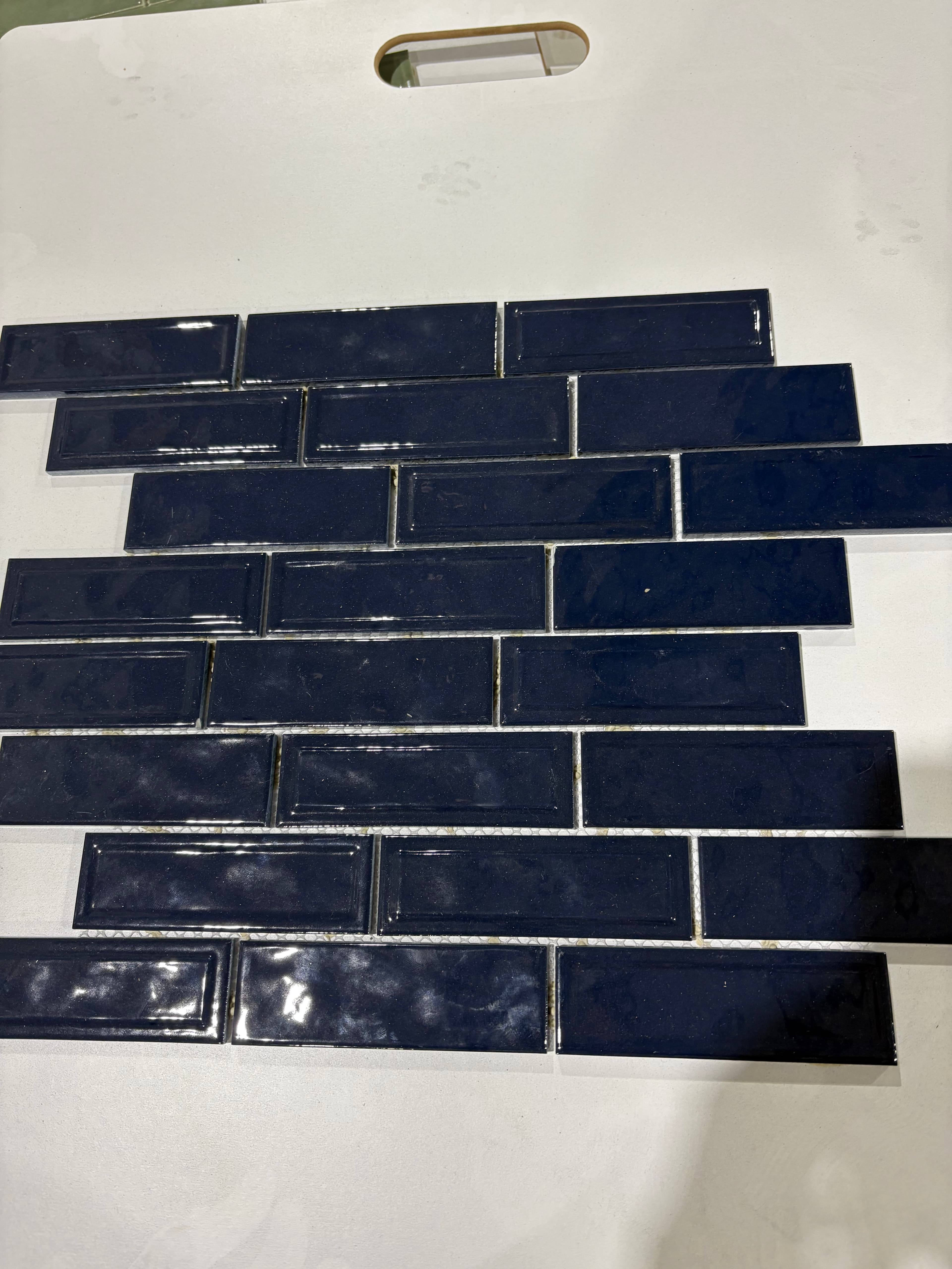 Geoscape Random Linear Midnight Blue, deco, tile