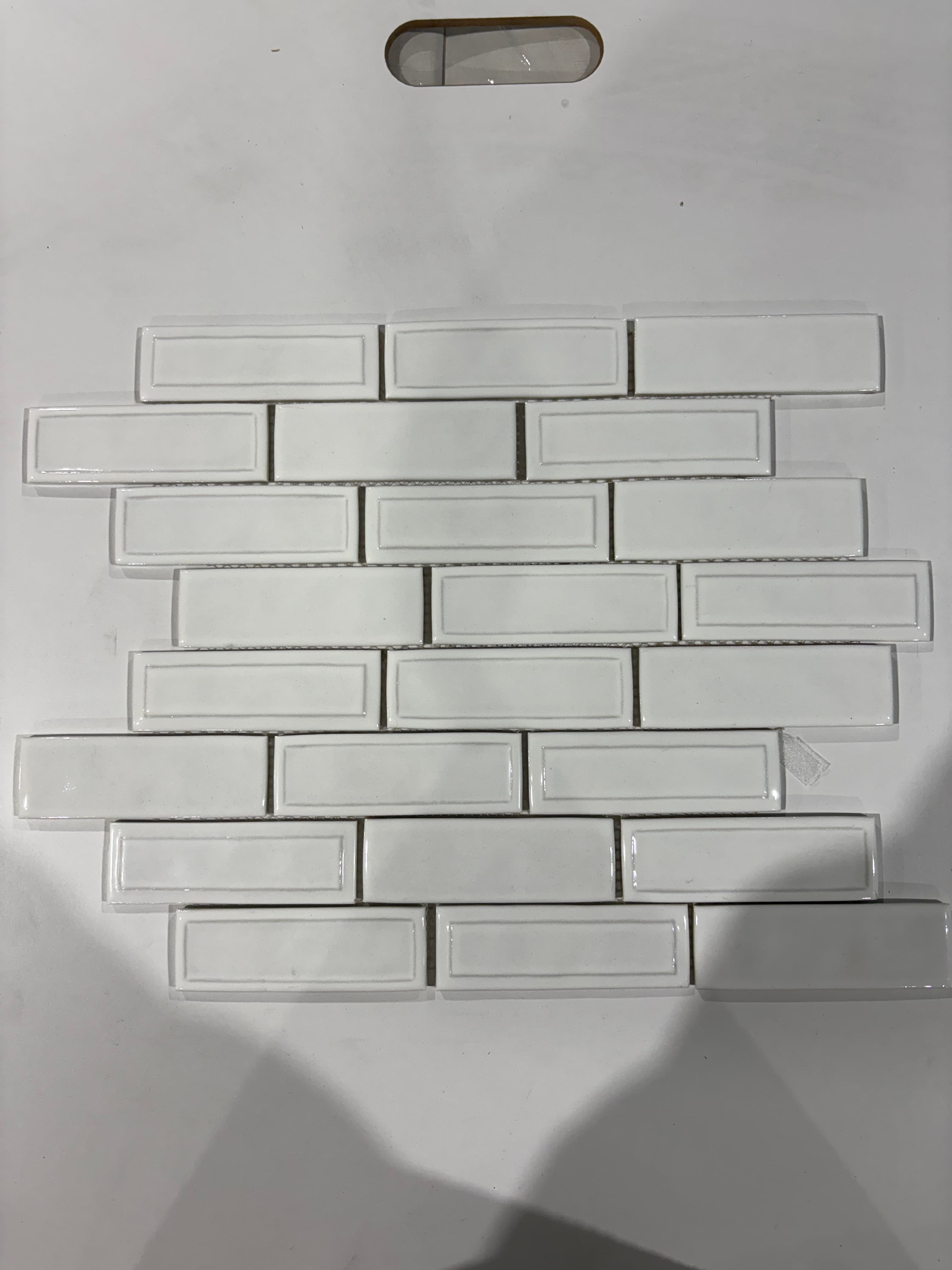 Geoscape Random Linear White, deco, tile