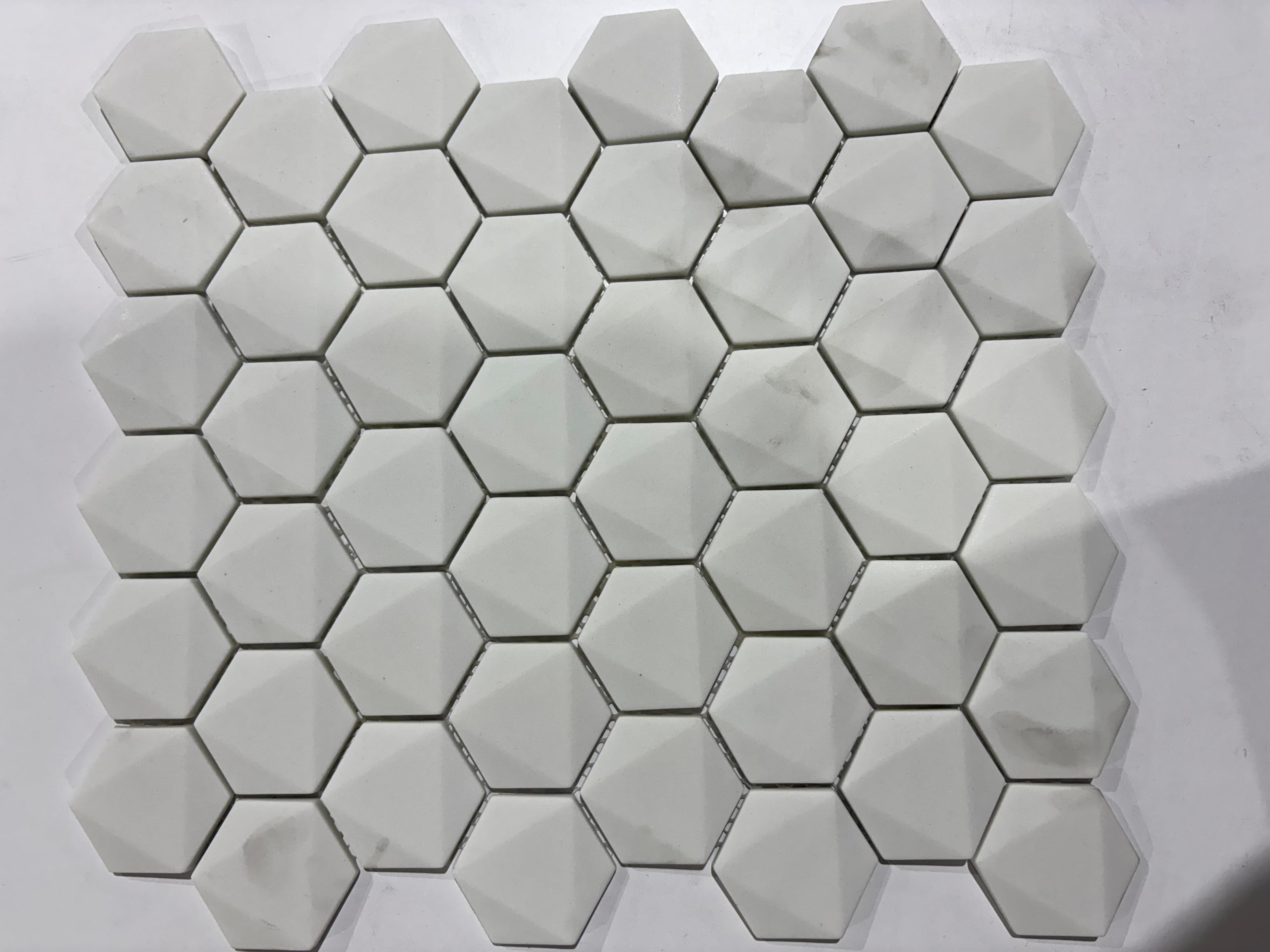 3D Hexagon White, deco, tile