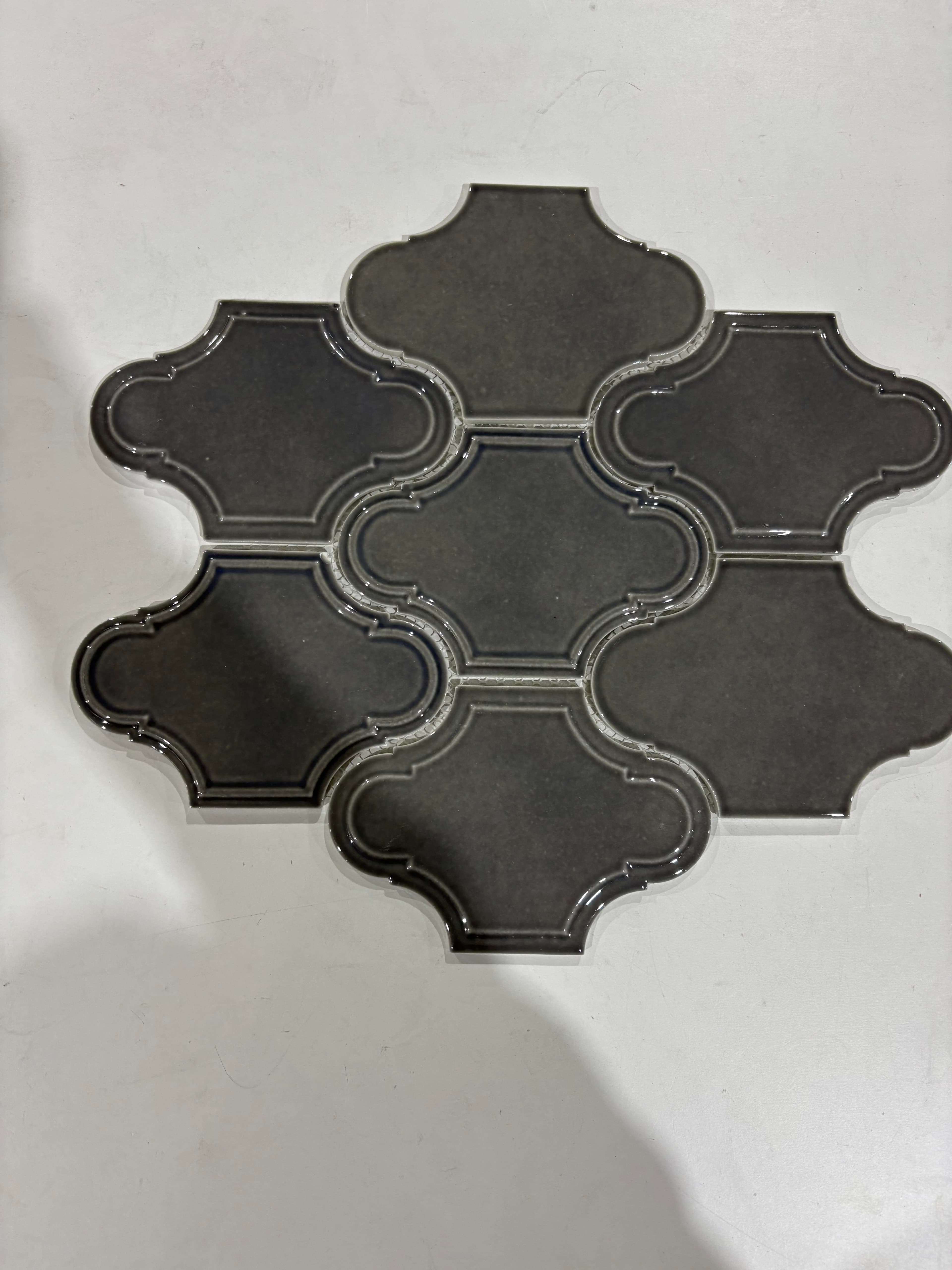 Arabasque Dark Grey, deco, tile