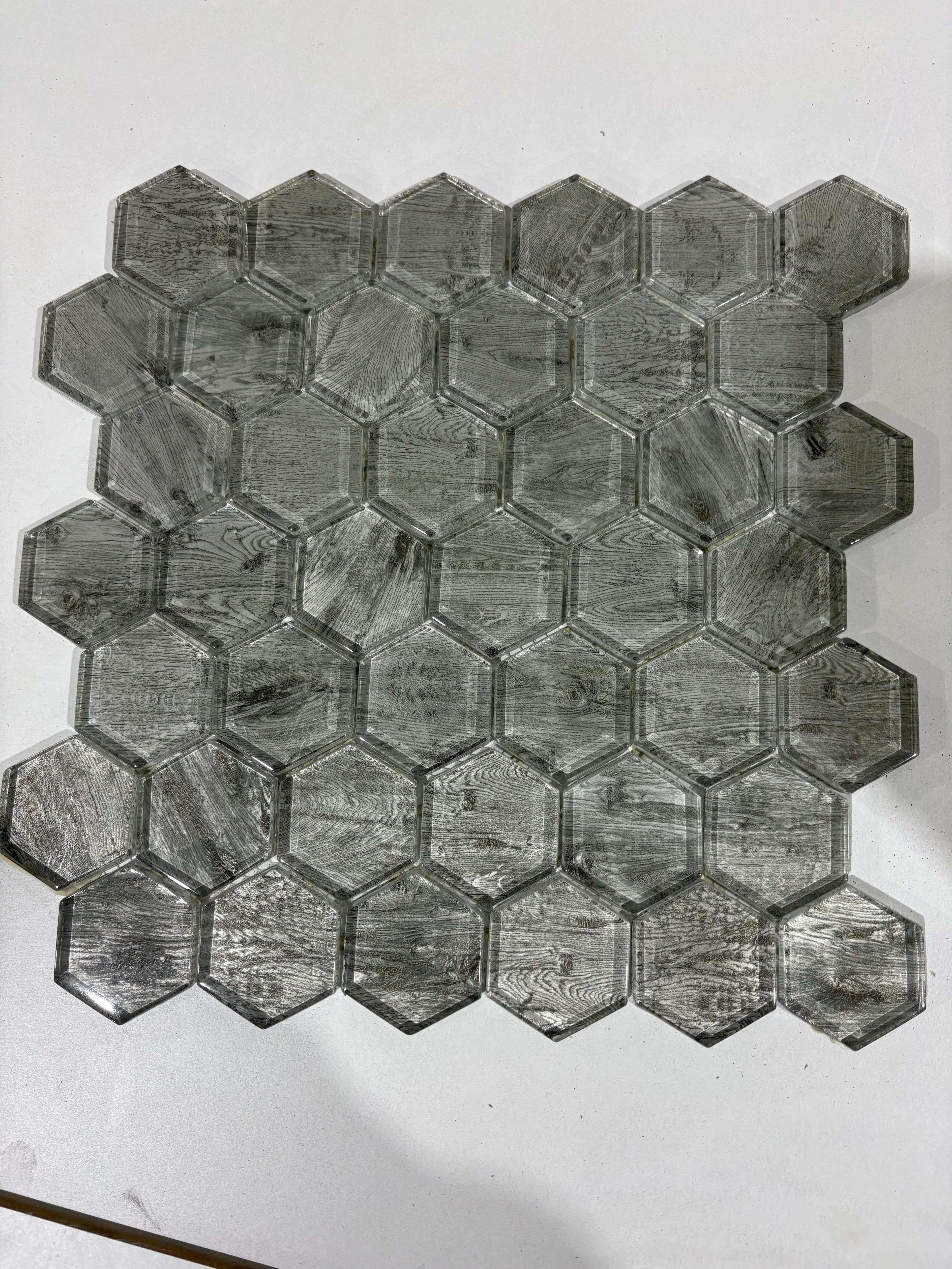 Hexagon Glass Bark Forest, deco, tile