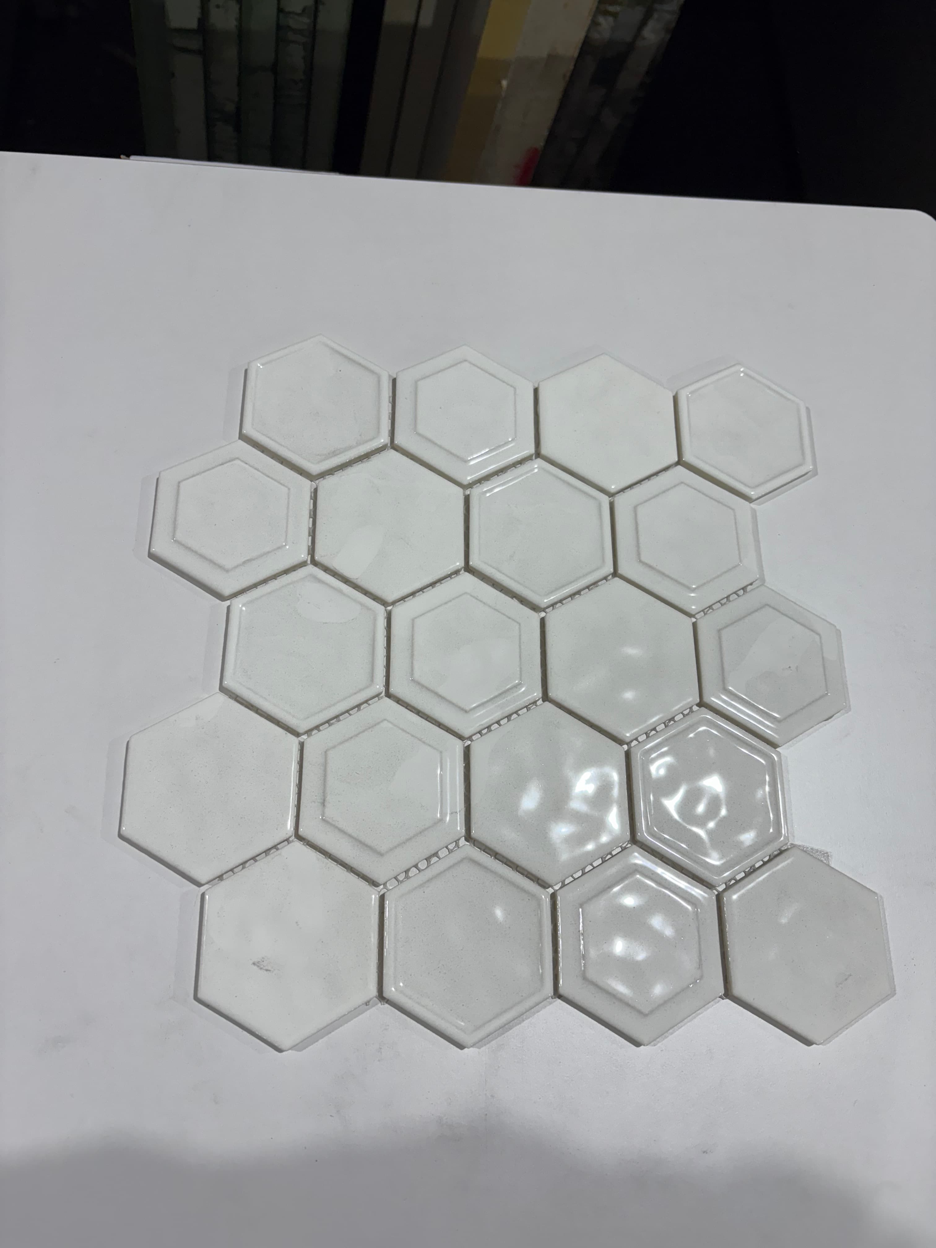 Geoscape Hexagon White, deco, tile