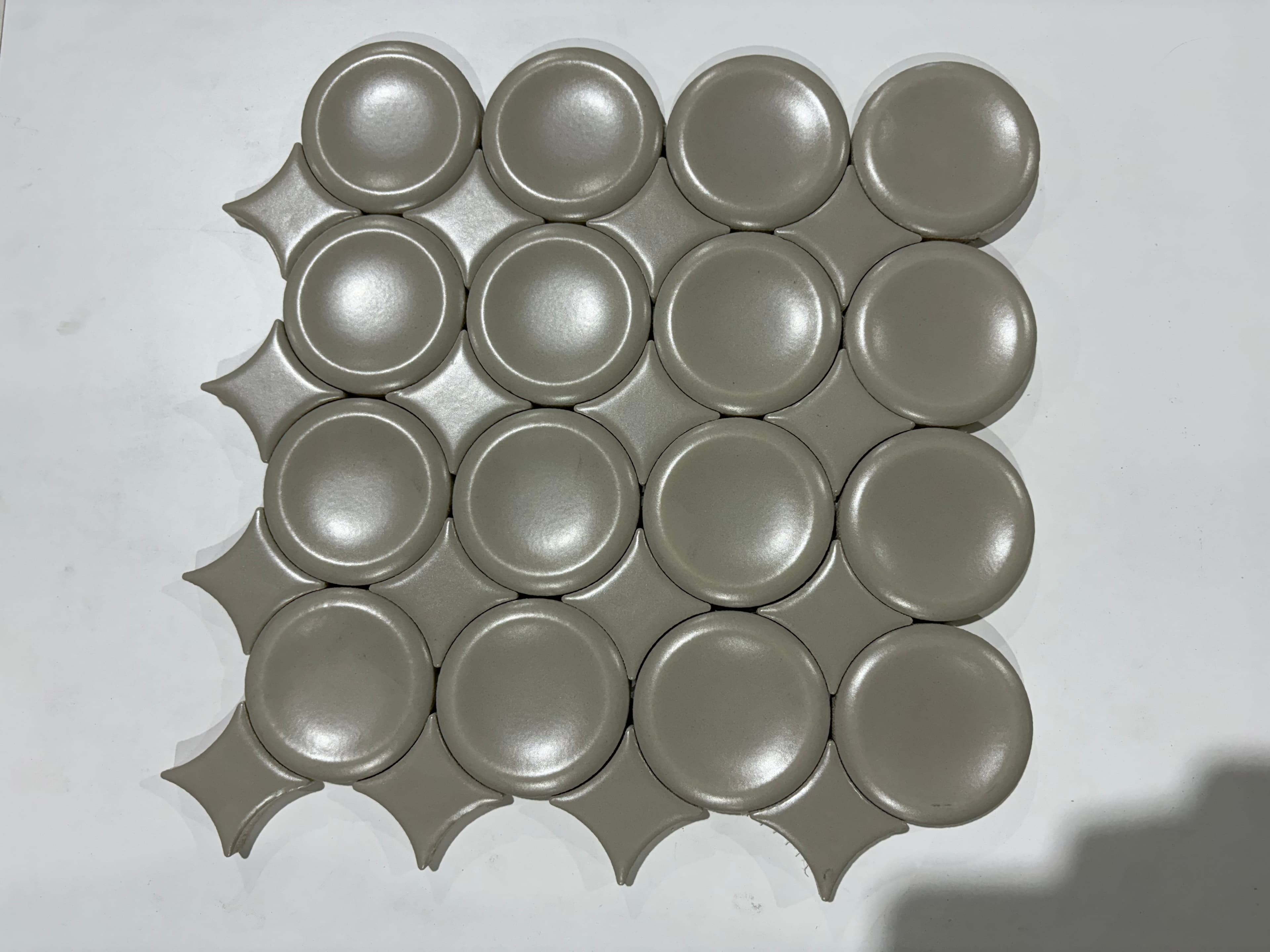 Geoscape Round White, deco, tile