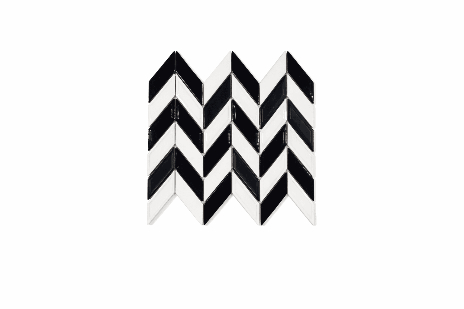 Geoscape Chevron Black White Blend, deco, tile