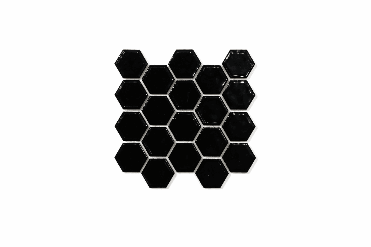 Geoscape Hexagon Black Glossy, deco, tile