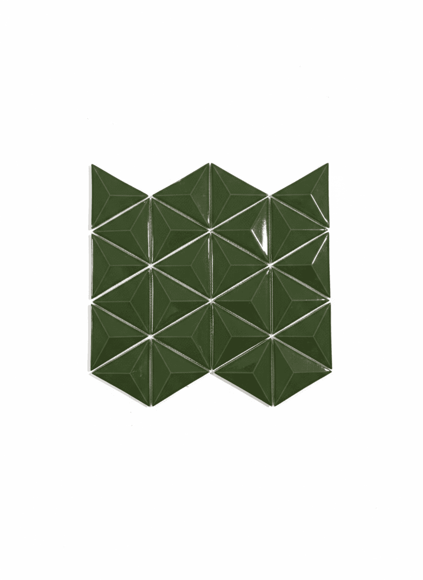 Triangular Moss Green, deco, tile