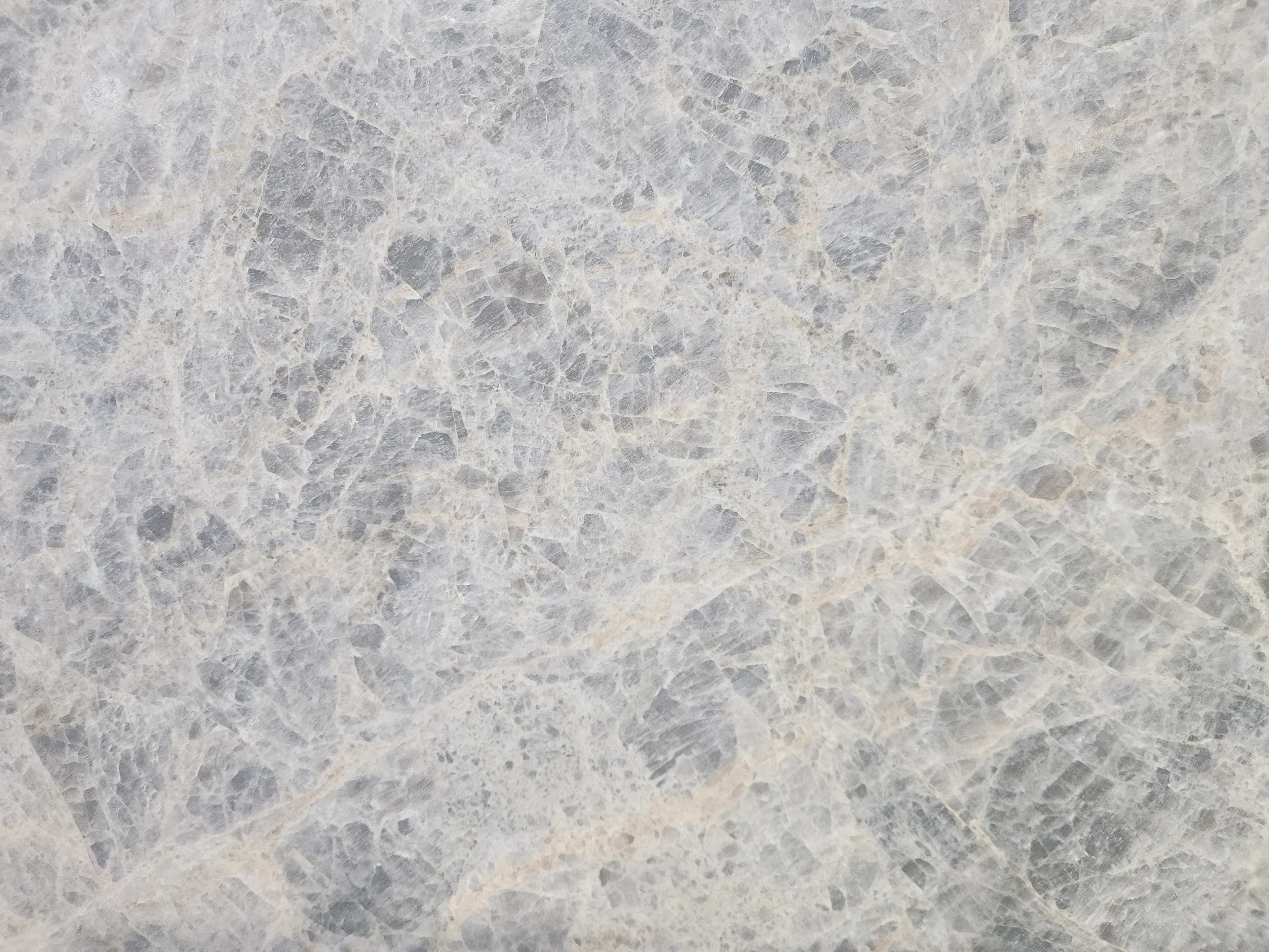 Blue Taj Leather, a quartzite slab, at KLZ Stone Supply in Dallas