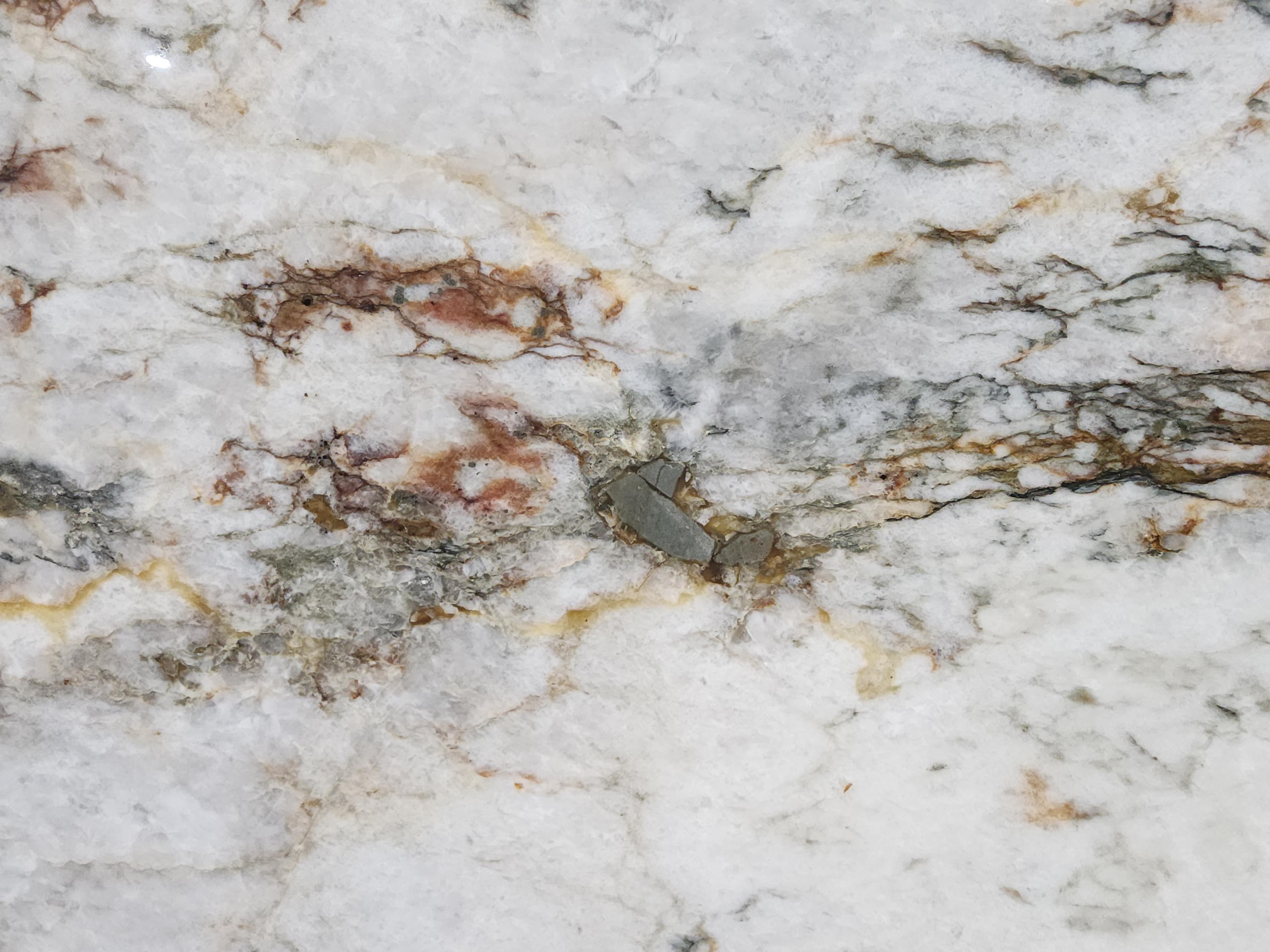 Aura Crystal, a quartzite slab, at KLZ Stone Supply in Dallas