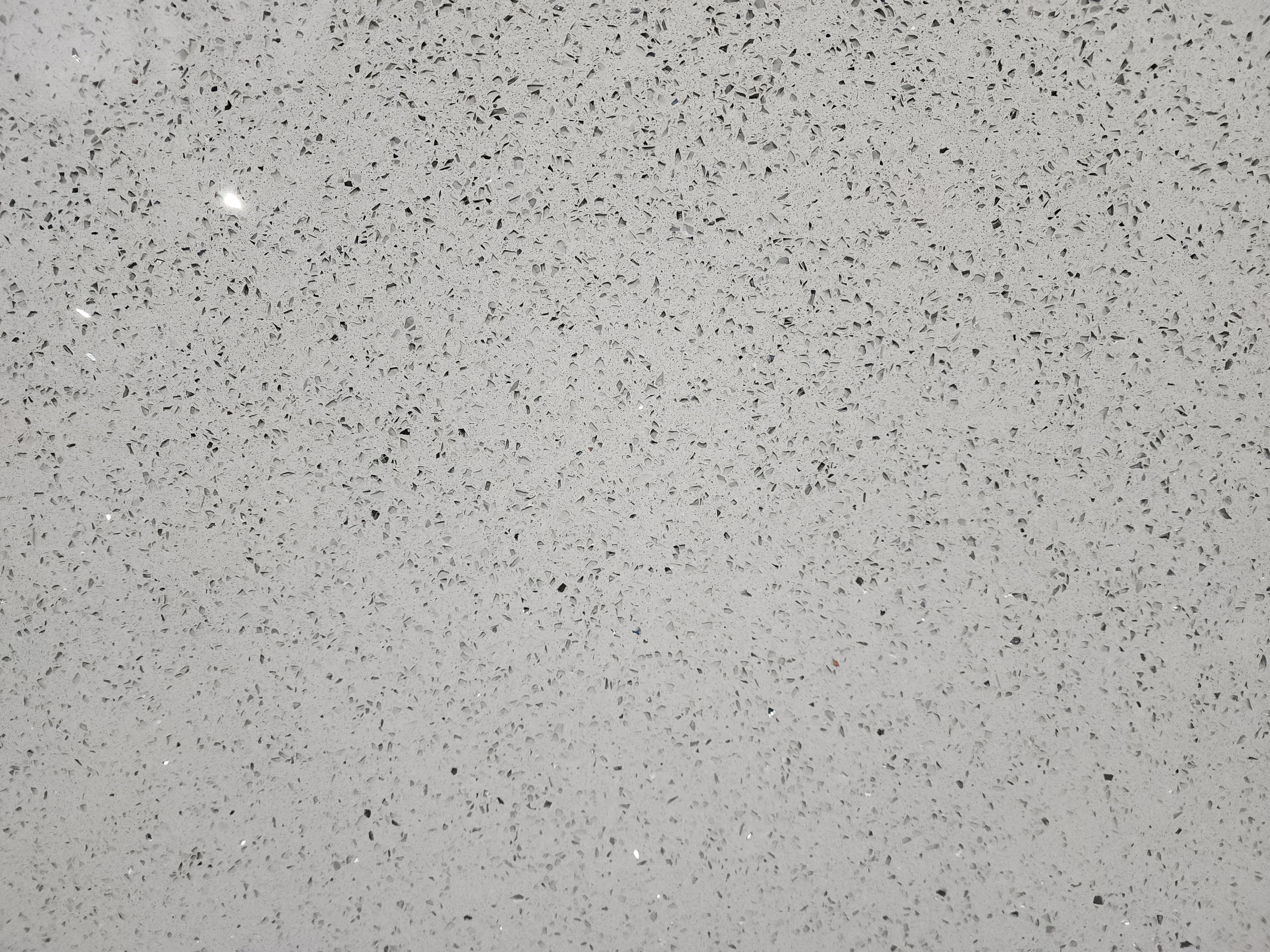 Grey Sparkle, a quartz slab, at KLZ Stone Supply in Dallas